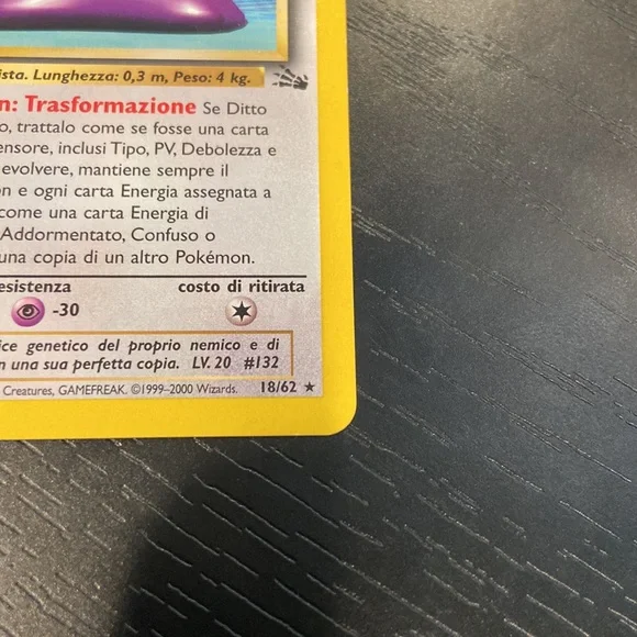 Ditto 18/62 Fossil Pokémon Card 1999 Non Holo (Italian) - Picture 2 of 8